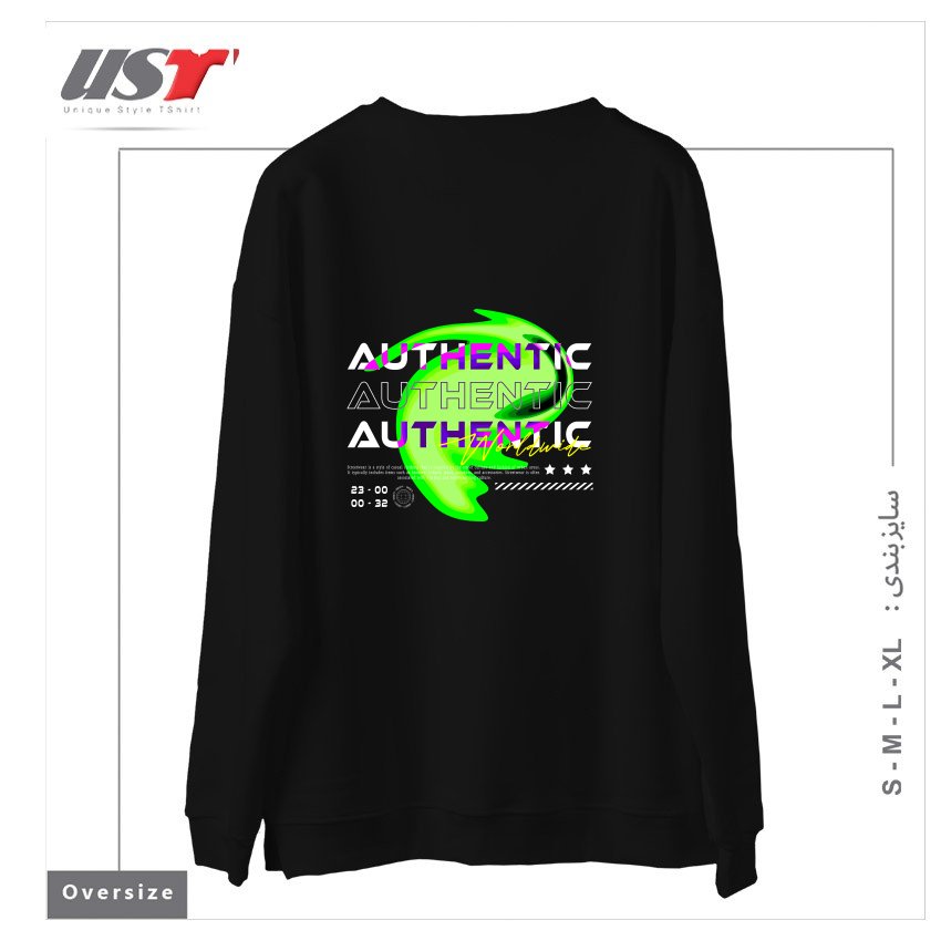 طرح typography 59 سوییشرت اورسایزرنگ مشکی