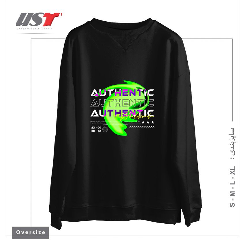 سوییشرت اورسایز طرح typography 59