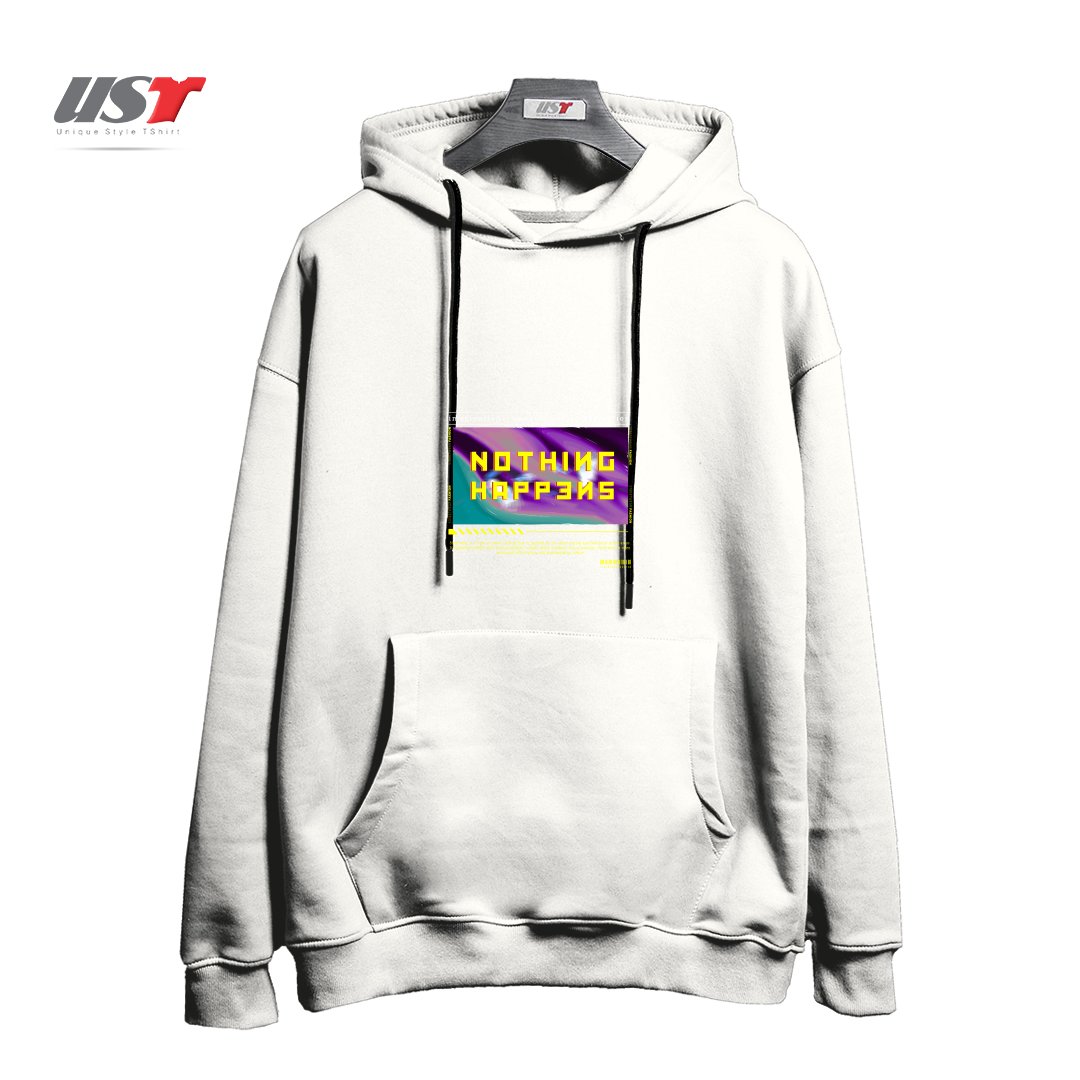 طرح typography 60 هودی اورسایزرنگ سفید