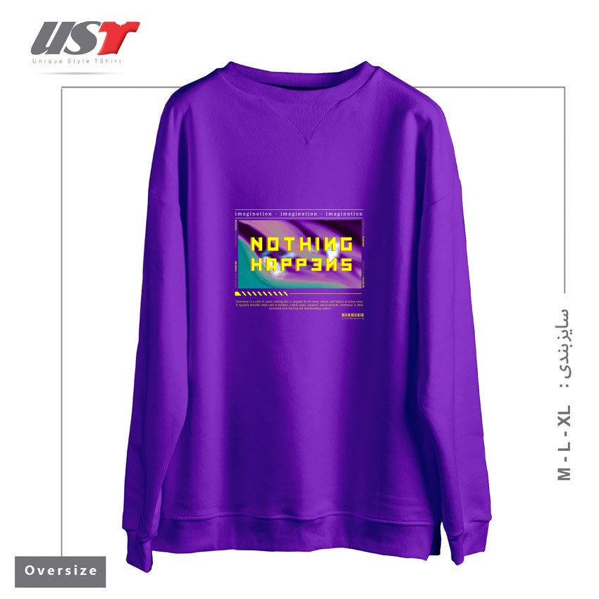 سوییشرت اورسایز طرح typography 60