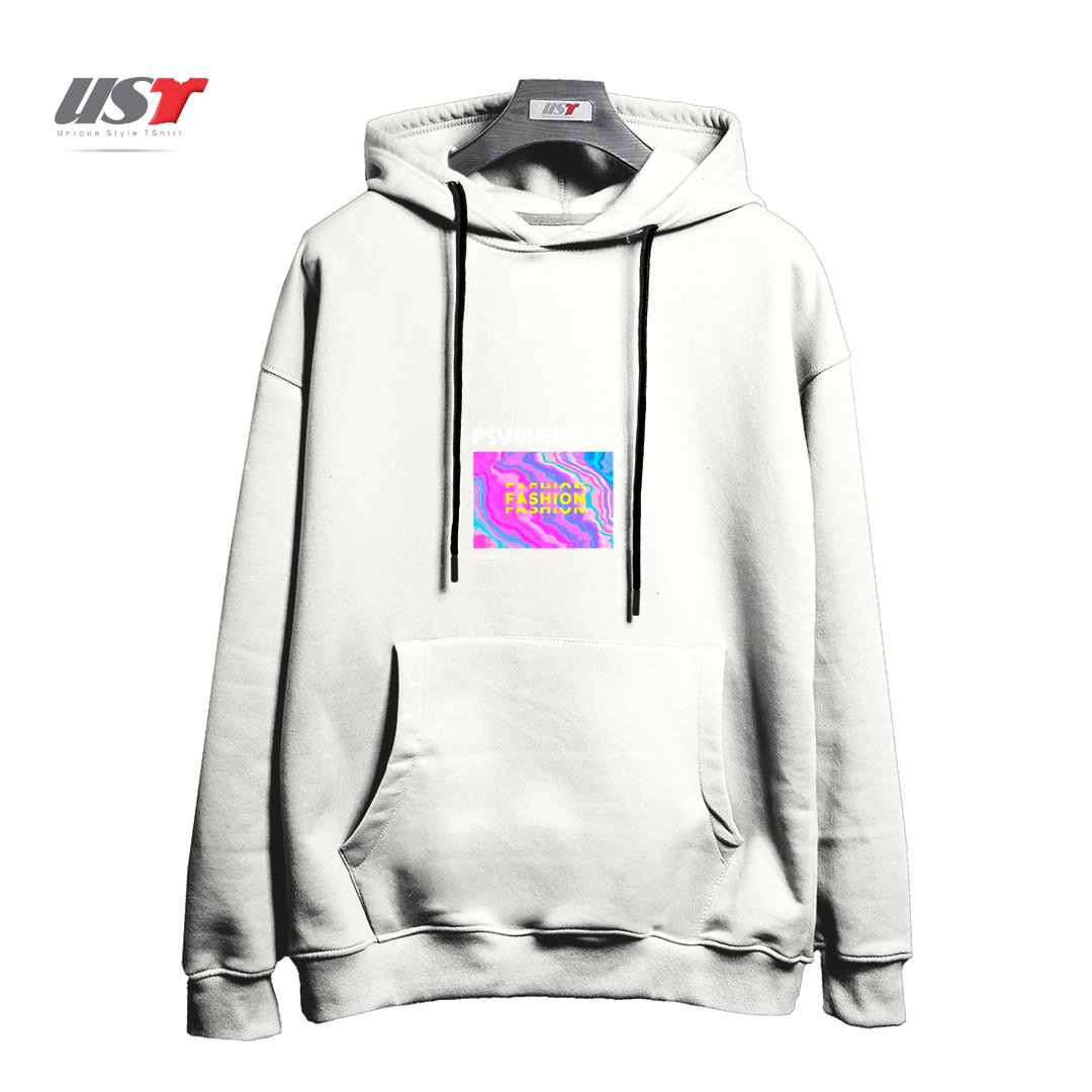 طرح typography 62 هودی اورسایزرنگ سفید