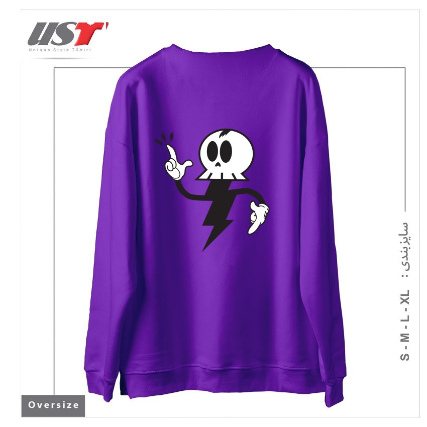 طرح DEATHRAY سوییشرت اورسایزرنگ بنفش
