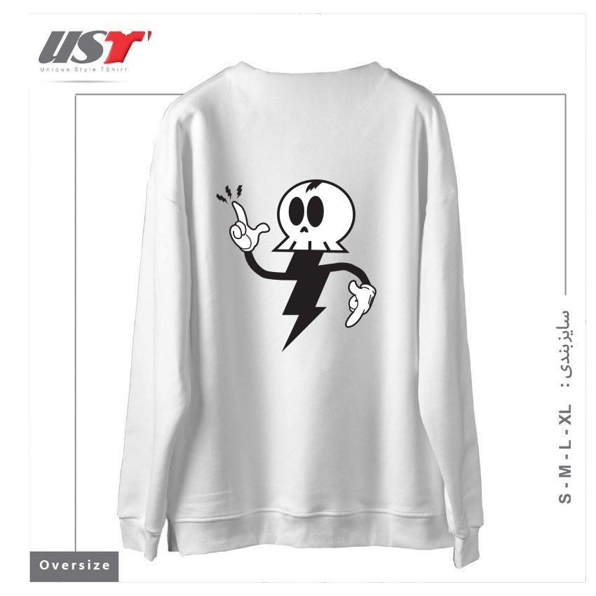 طرح DEATHRAY سوییشرت اورسایزرنگ سفید