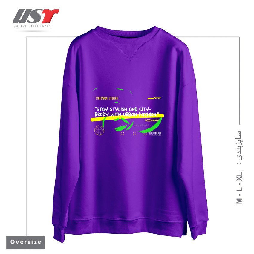 سوییشرت اورسایز طرح typography 64