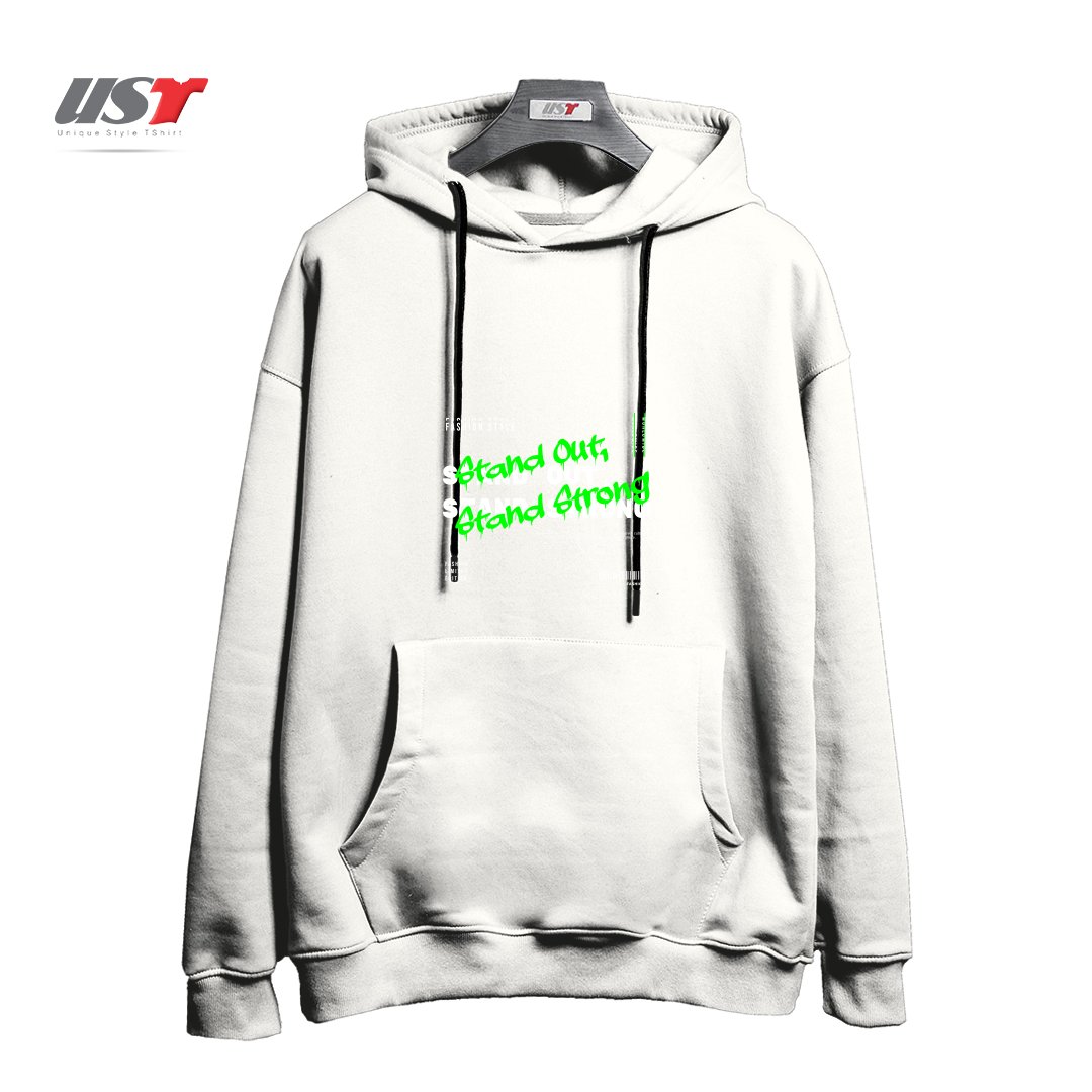 طرح typography 67 هودی اورسایزرنگ سفید