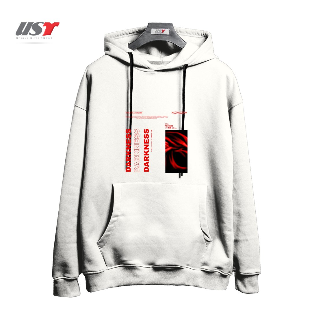 طرح typography 68 هودی اورسایزرنگ سفید