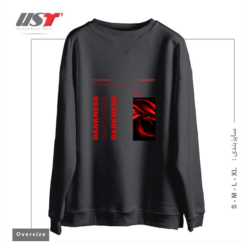 طرح typography 68 سوییشرت اورسایزرنگ دودی