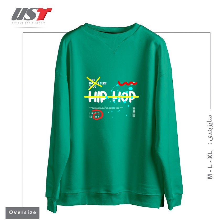 سوییشرت اورسایز طرح typography 72