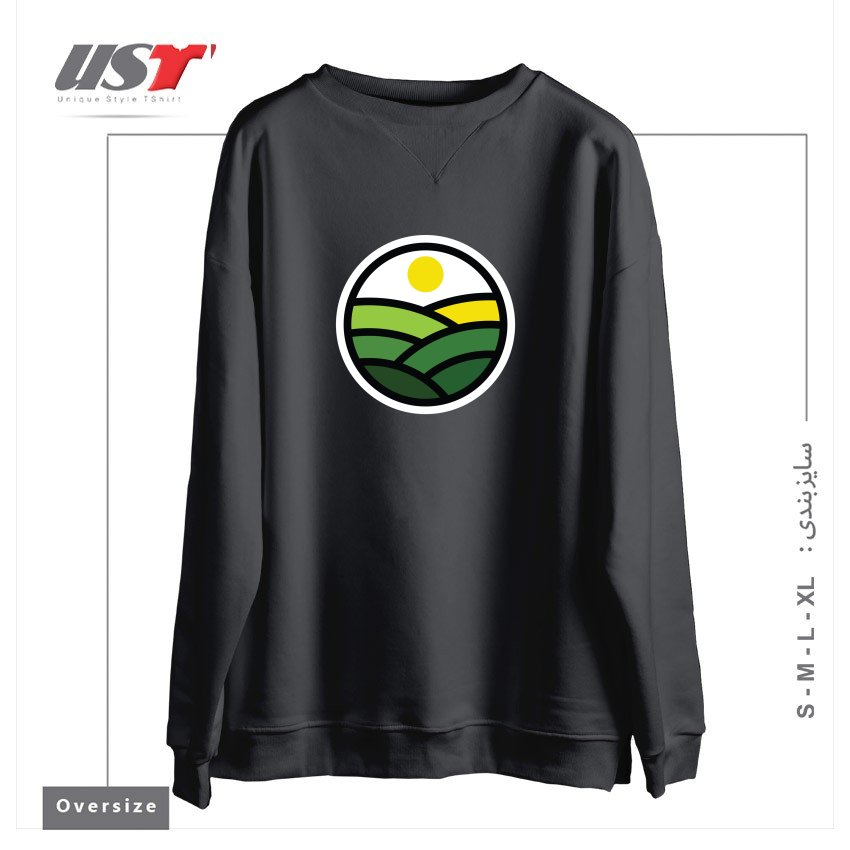 طرح NATURE LINE سوییشرت اورسایزرنگ دودی