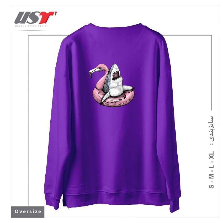 طرح AHHHHH. TIME TO RELAX. (COLOR VERSION) سوییشرت اورسایزرنگ بنفش