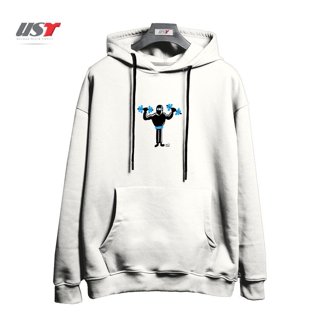 طرح DO YOU EVEN LIFT هودی اورسایزرنگ سفید