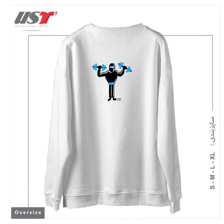 طرح DO YOU EVEN LIFT سوییشرت اورسایزرنگ سفید