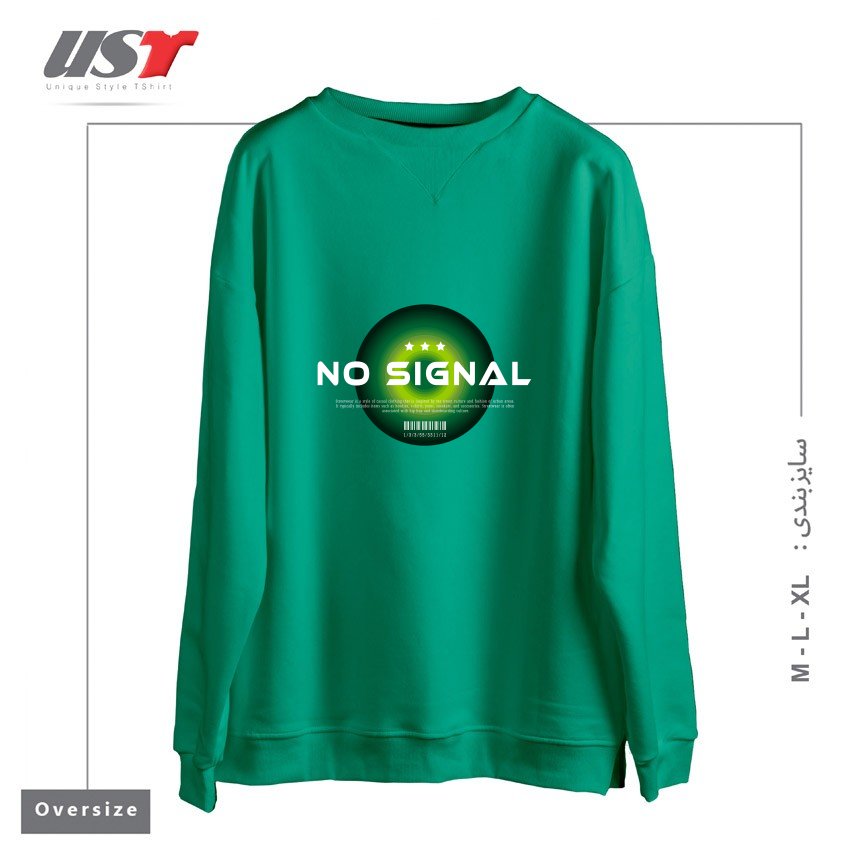 طرح typography 78 سوییشرت اورسایزرنگ سبز سدری