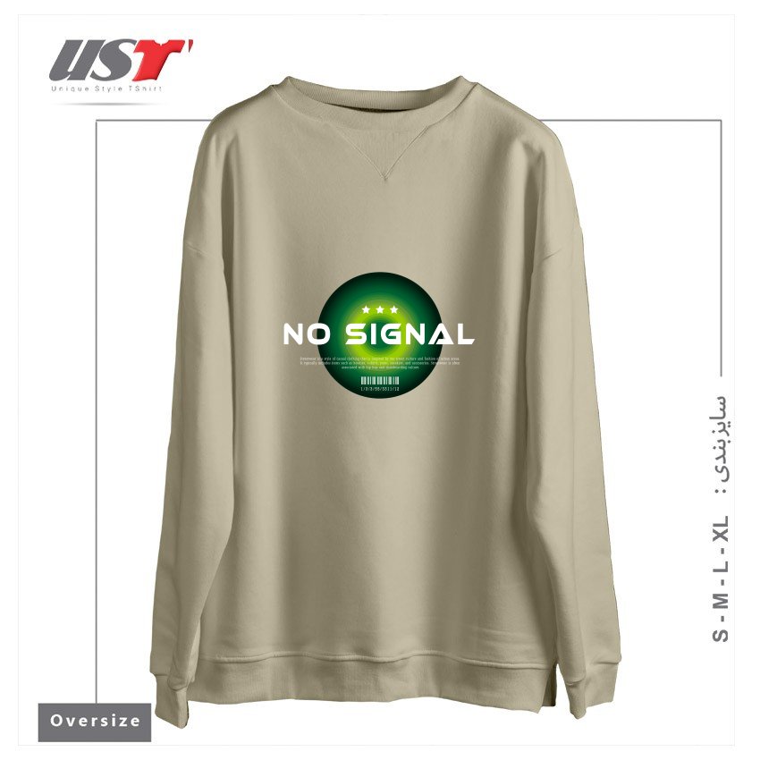 طرح typography 78 سوییشرت اورسایزرنگ نخودی