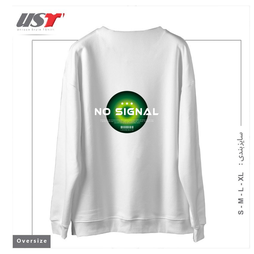 طرح typography 78 سوییشرت اورسایزرنگ سفید