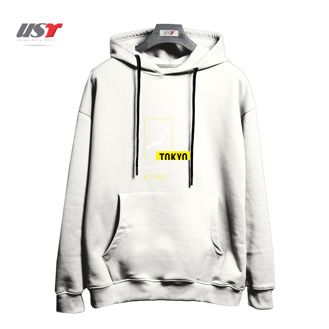 طرح typography 81 هودی اورسایزرنگ سفید