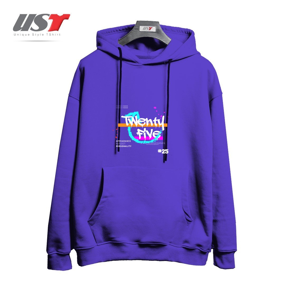 طرح typography 82 هودی اورسایزرنگ بنفش