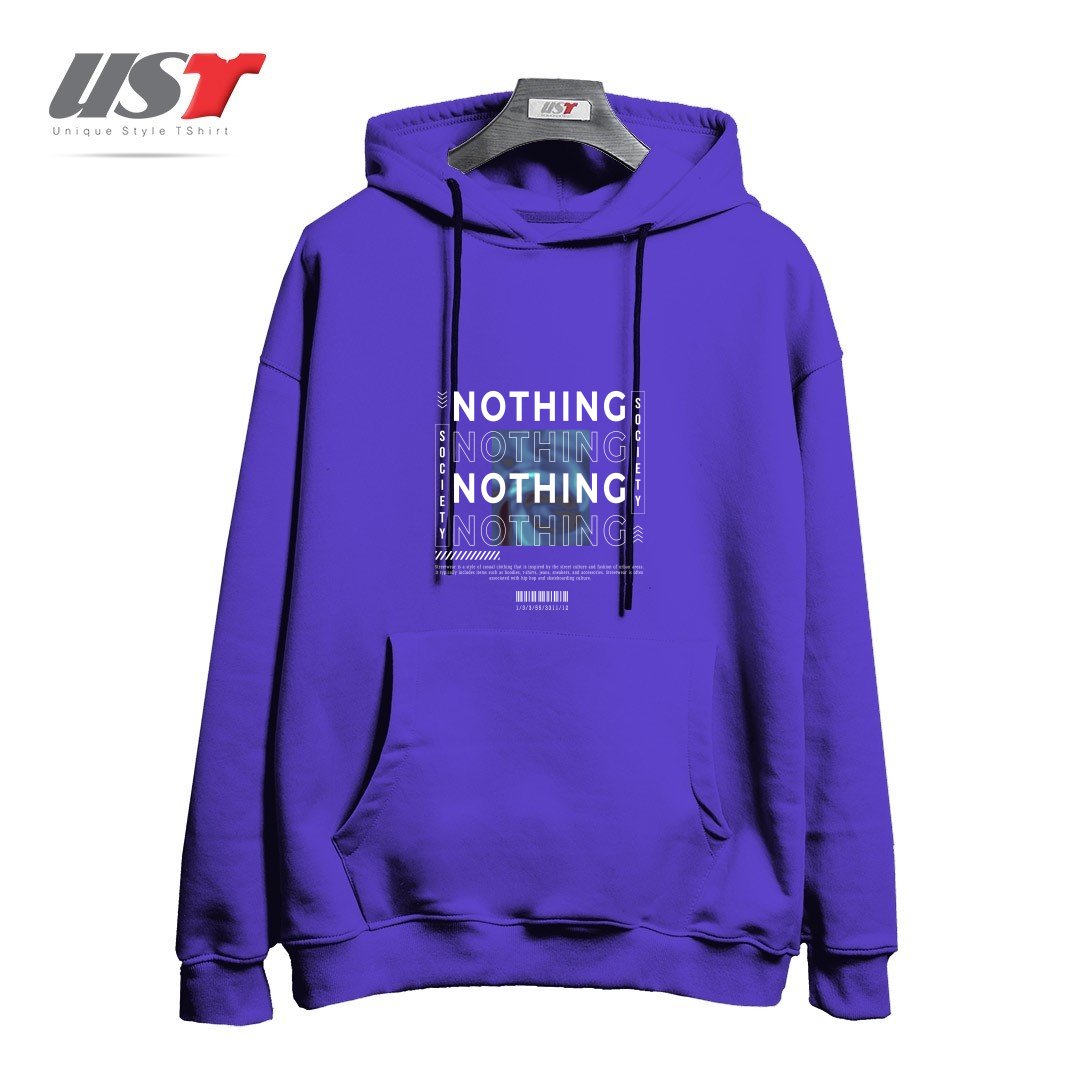 طرح typography 83 هودی اورسایزرنگ بنفش