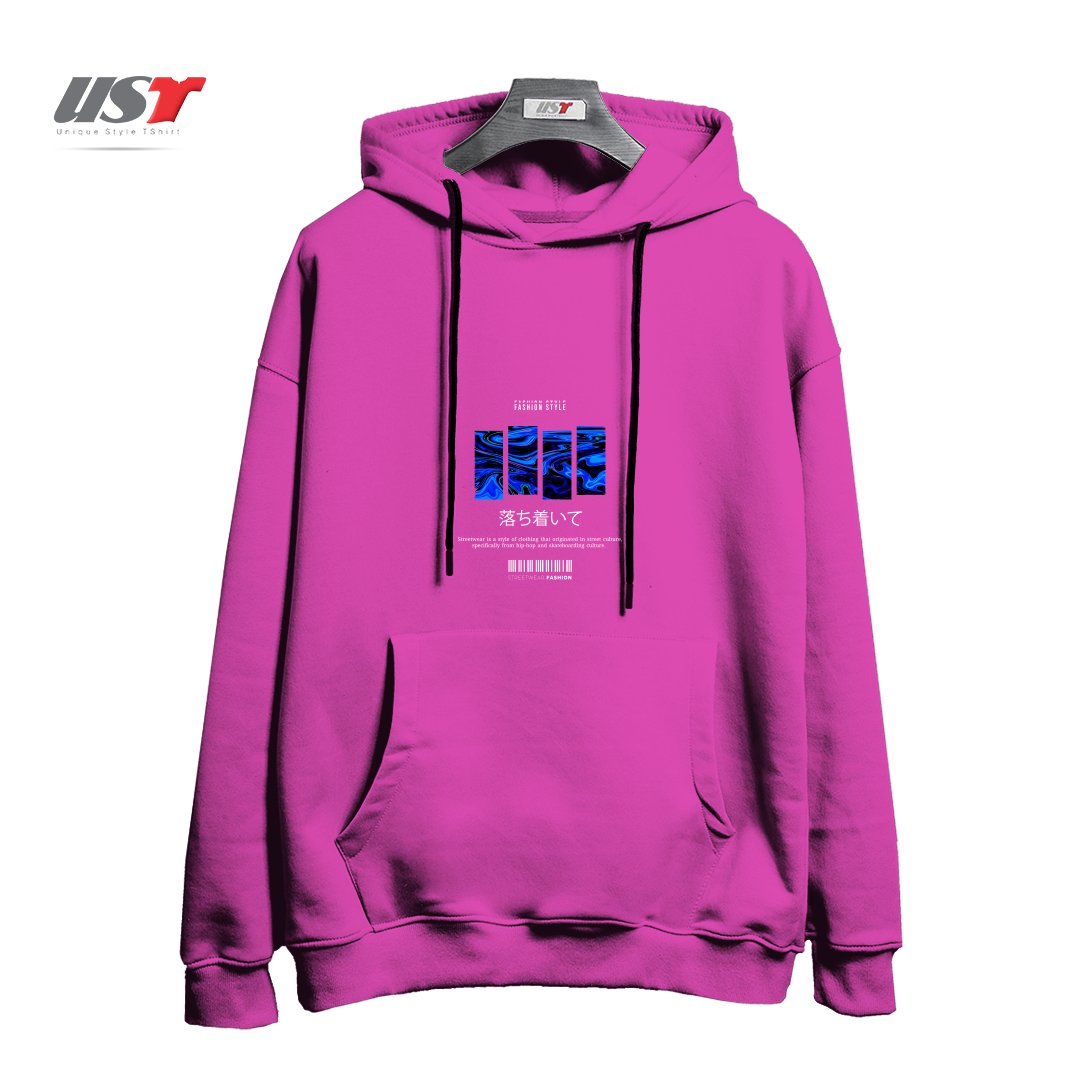 طرح typography 86 هودی اورسایزرنگ صورتی