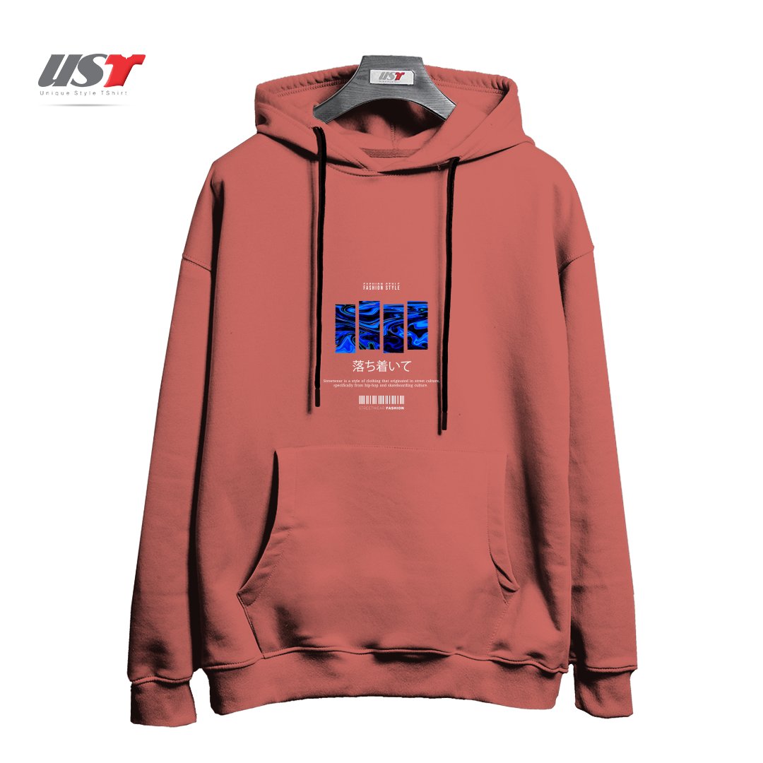 طرح typography 86 هودی اورسایزرنگ آجری