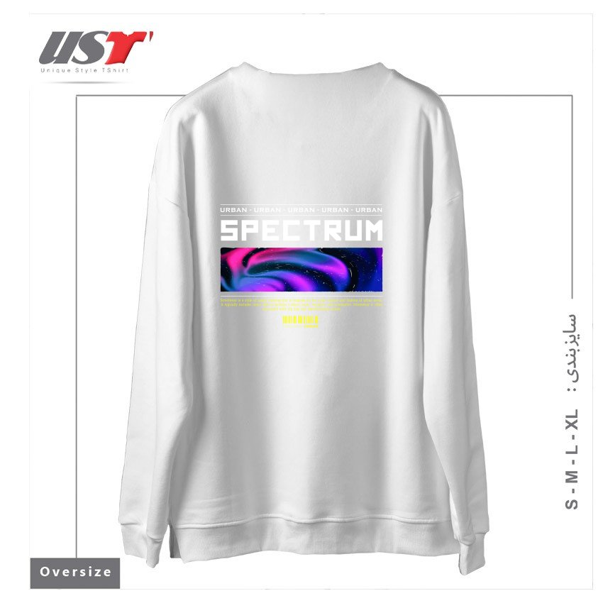 طرح typography 90 سوییشرت اورسایزرنگ سفید