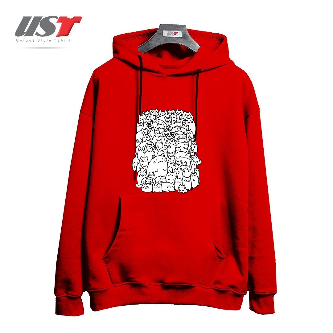 هودی اورسایز طرح DOODLETOWN KITTIES