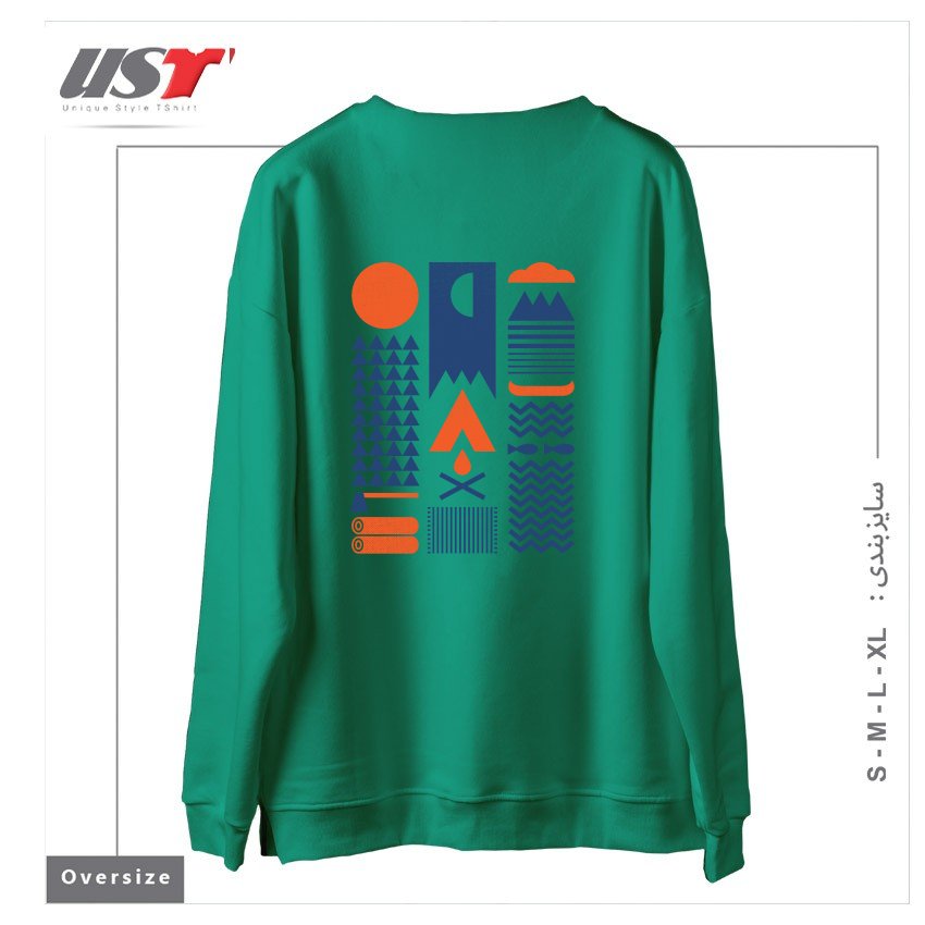 طرح SIMPLIFY سوییشرت اورسایزرنگ سبز سدری