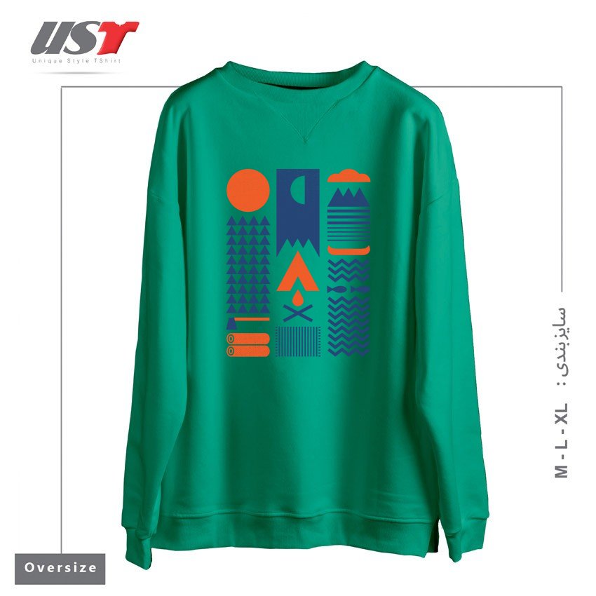 طرح SIMPLIFY سوییشرت اورسایزرنگ سبز سدری