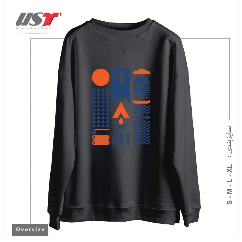 طرح SIMPLIFY سوییشرت اورسایزرنگ دودی