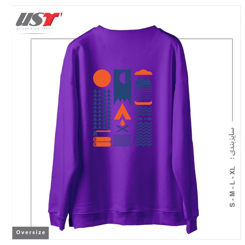 طرح SIMPLIFY سوییشرت اورسایزرنگ بنفش