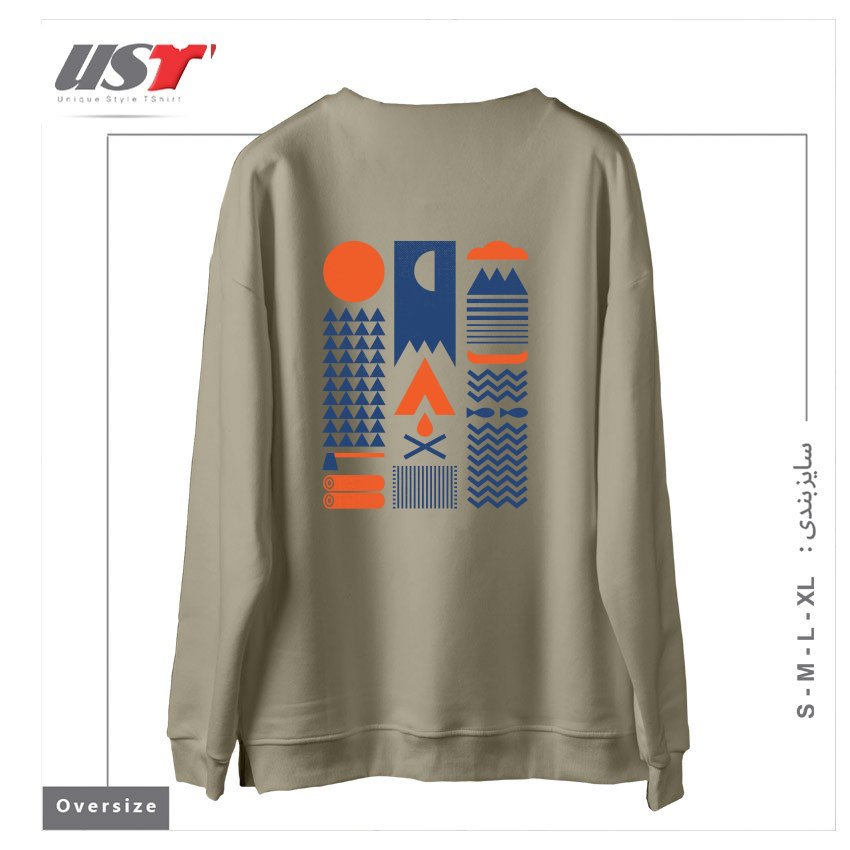 طرح SIMPLIFY سوییشرت اورسایزرنگ نخودی