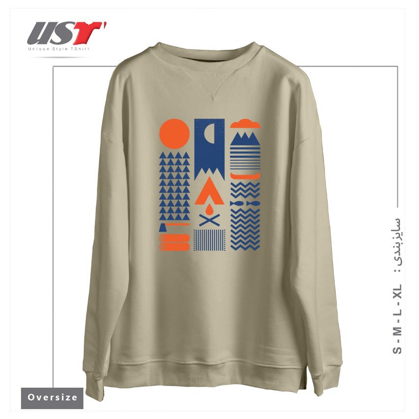 طرح SIMPLIFY سوییشرت اورسایزرنگ نخودی