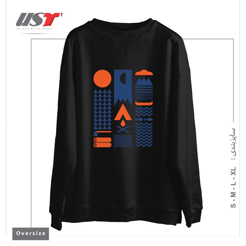 طرح SIMPLIFY سوییشرت اورسایزرنگ مشکی