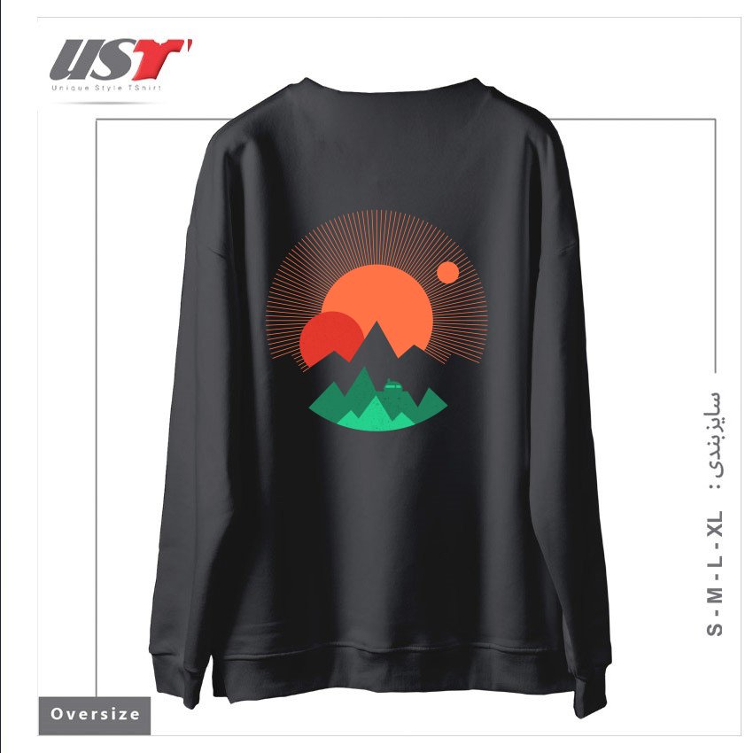 طرح SOMEWHERE IN THE GALAXY سوییشرت اورسایزرنگ دودی