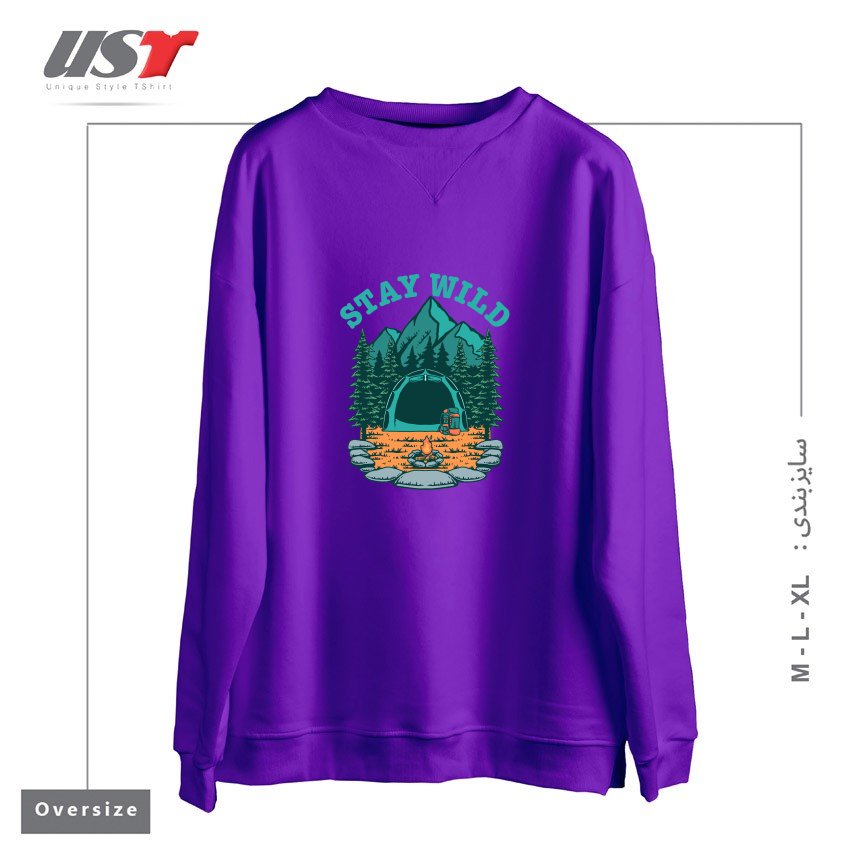 سوییشرت اورسایز طرح STAY WILD