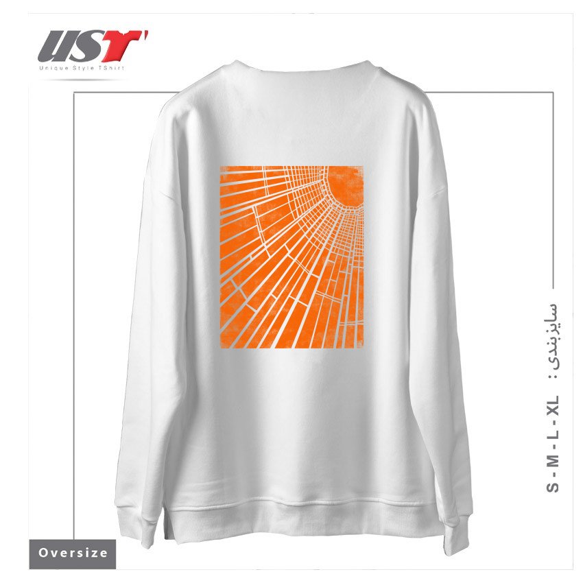 طرح SUNLIGHT سوییشرت اورسایزرنگ سفید