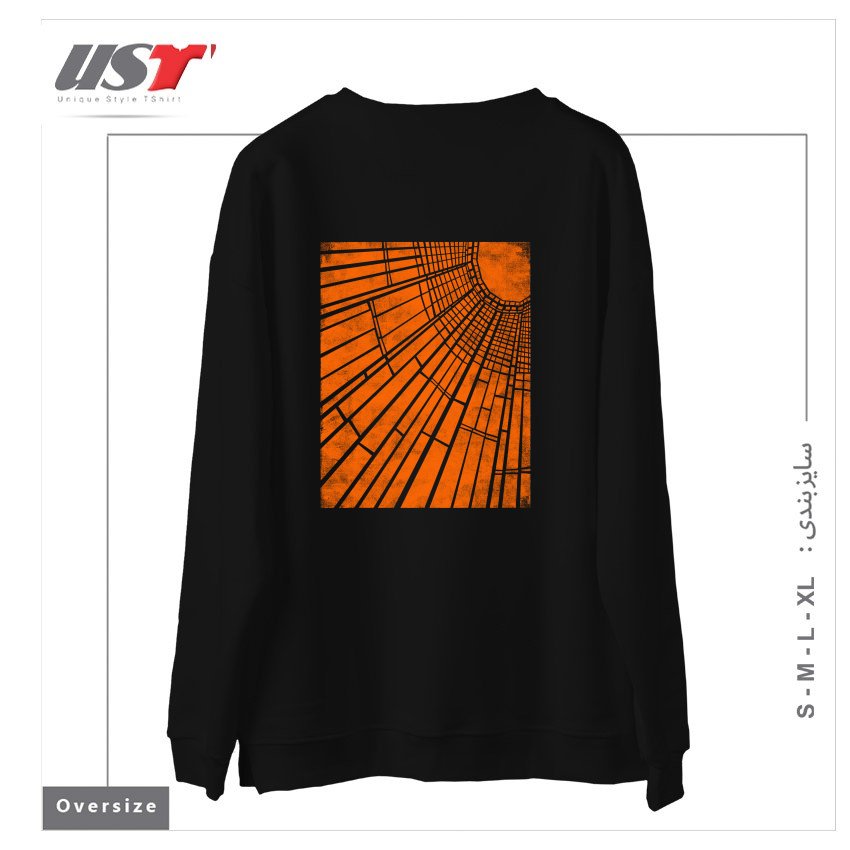 طرح SUNLIGHT سوییشرت اورسایزرنگ مشکی