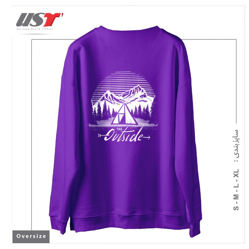 طرح THE OUTSIDE سوییشرت اورسایزرنگ بنفش