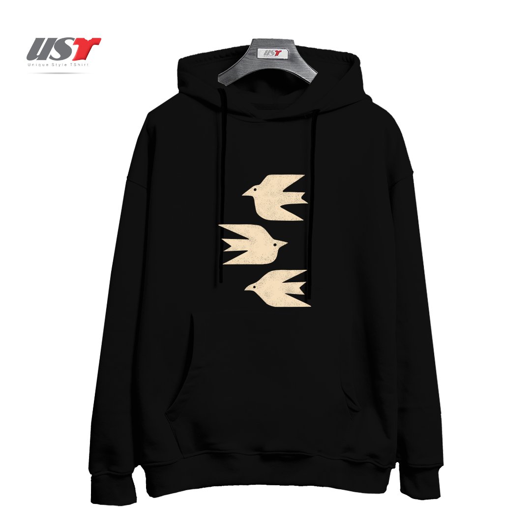 هودی اورسایز طرح DOVES IN FLIGHT