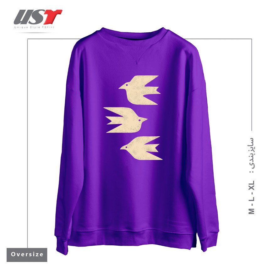 سوییشرت اورسایز طرح DOVES IN FLIGHT