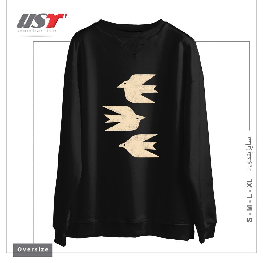سوییشرت اورسایز طرح DOVES IN FLIGHT