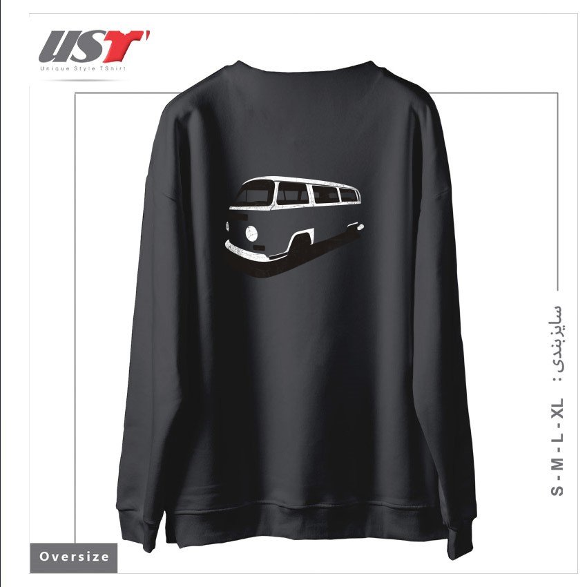 طرح VAN (VINTAGE VERSION) سوییشرت اورسایزرنگ دودی