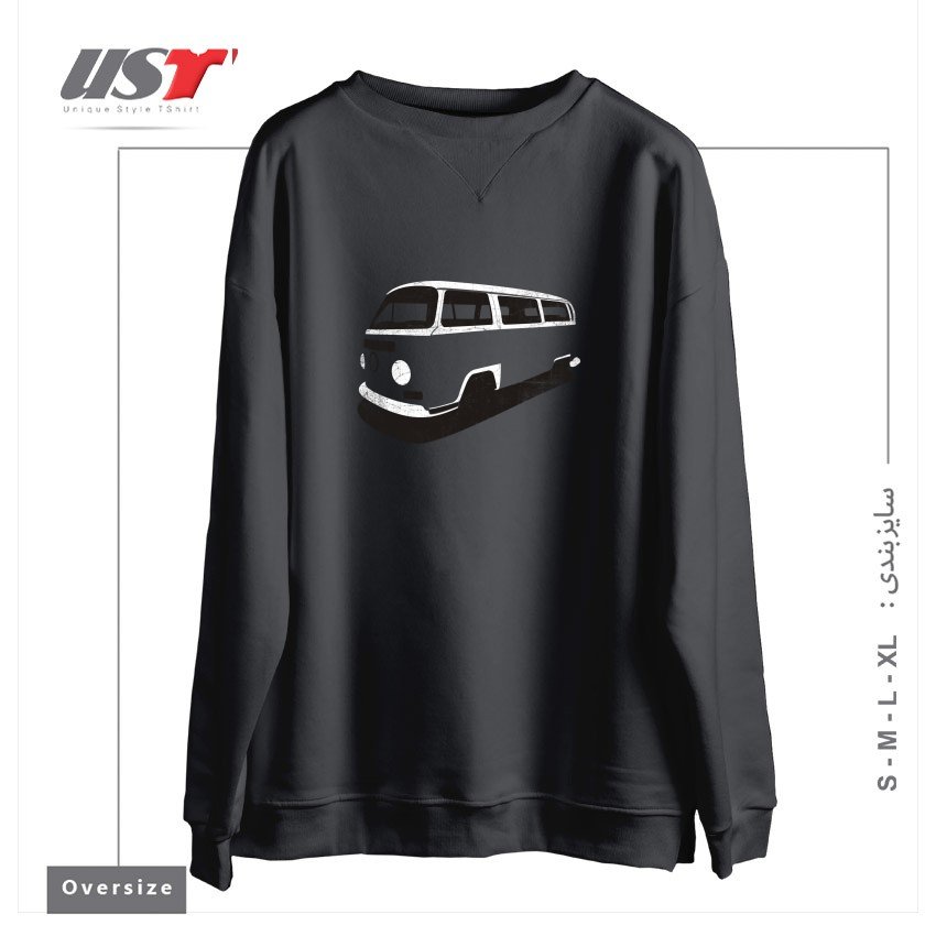 طرح VAN (VINTAGE VERSION) سوییشرت اورسایزرنگ دودی
