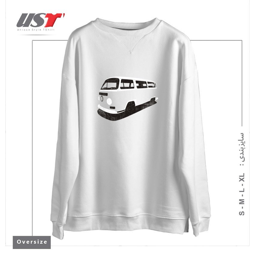 طرح VAN (VINTAGE VERSION) سوییشرت اورسایزرنگ سفید