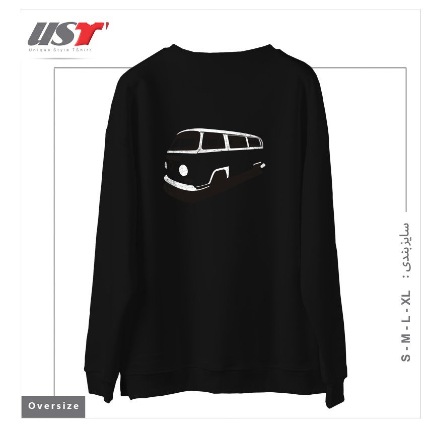 طرح VAN (VINTAGE VERSION) سوییشرت اورسایزرنگ مشکی