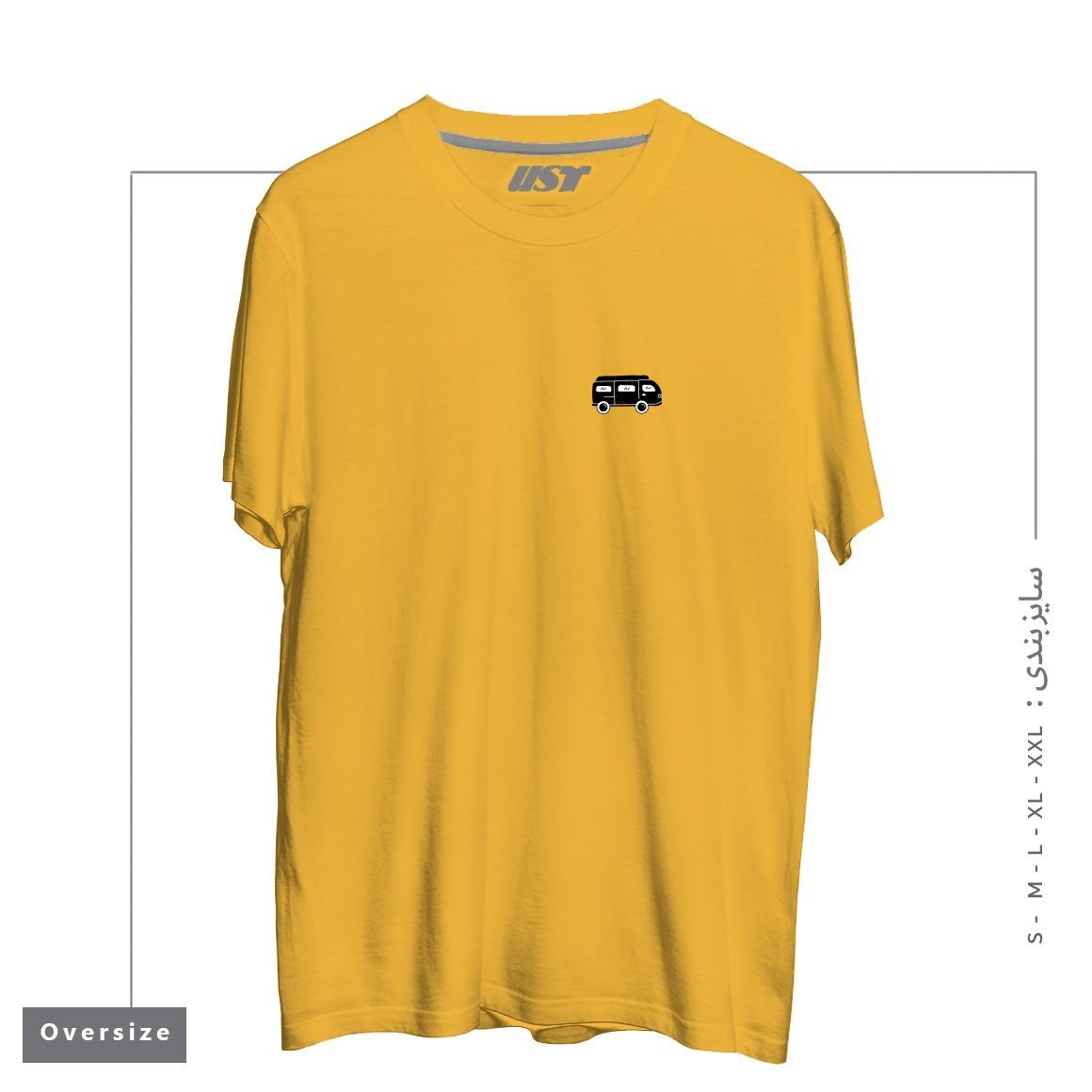 طرح VAN CAR تیشرت اورسایزرنگ خردلی