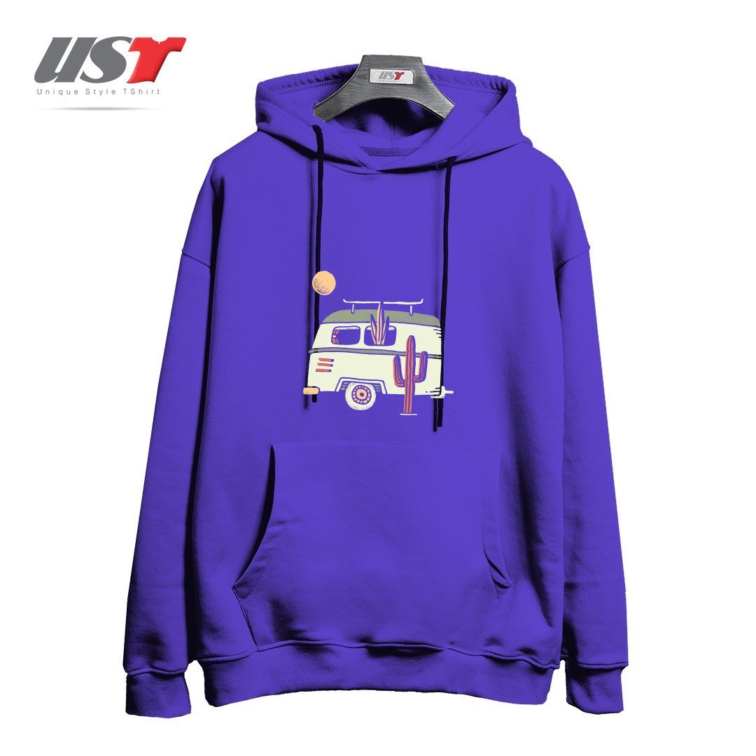 طرح VAN LIFE هودی اورسایزرنگ بنفش