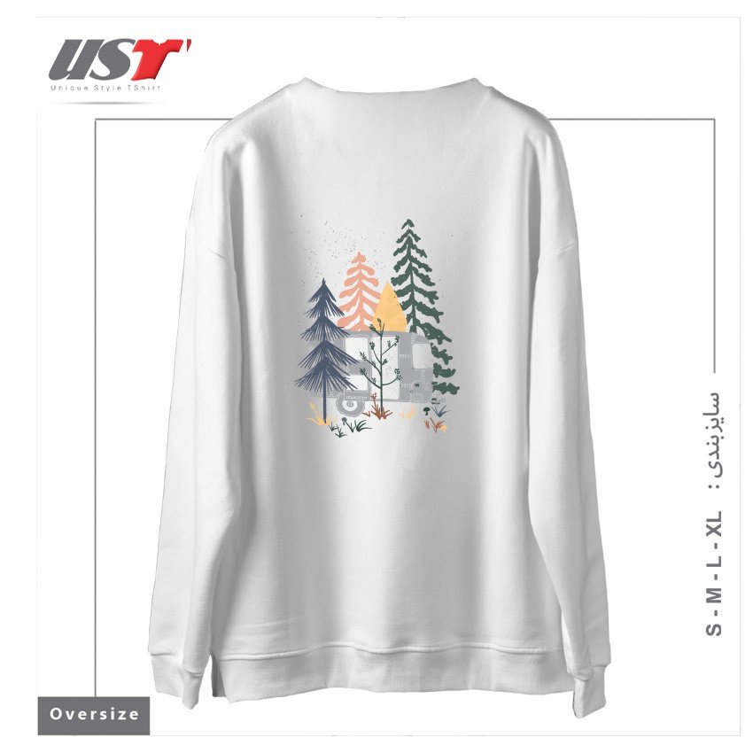 طرح WILD AIRSTREAM... سوییشرت اورسایزرنگ سفید