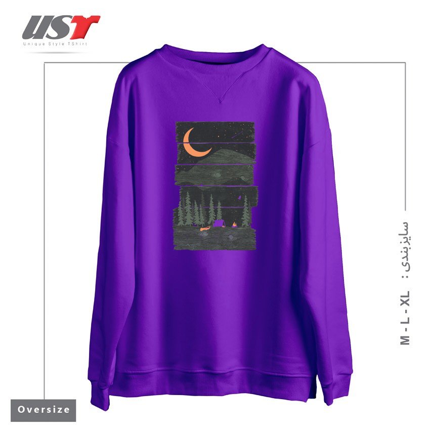 سوییشرت اورسایز طرح WISH I WAS CAMPING...