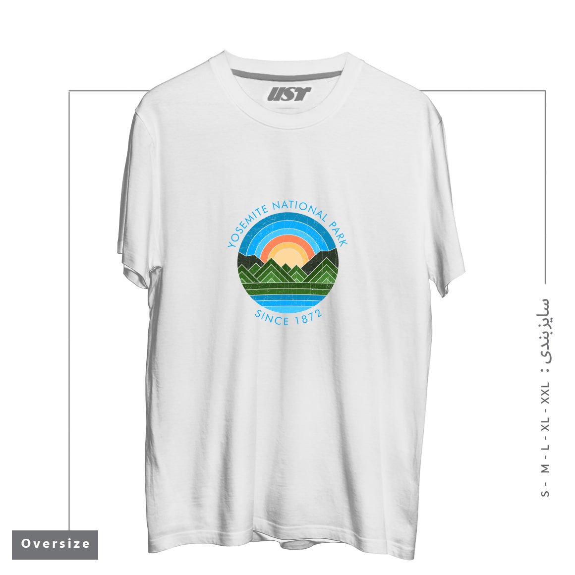 طرح YOSEMITE تیشرت اورسایزرنگ سفید